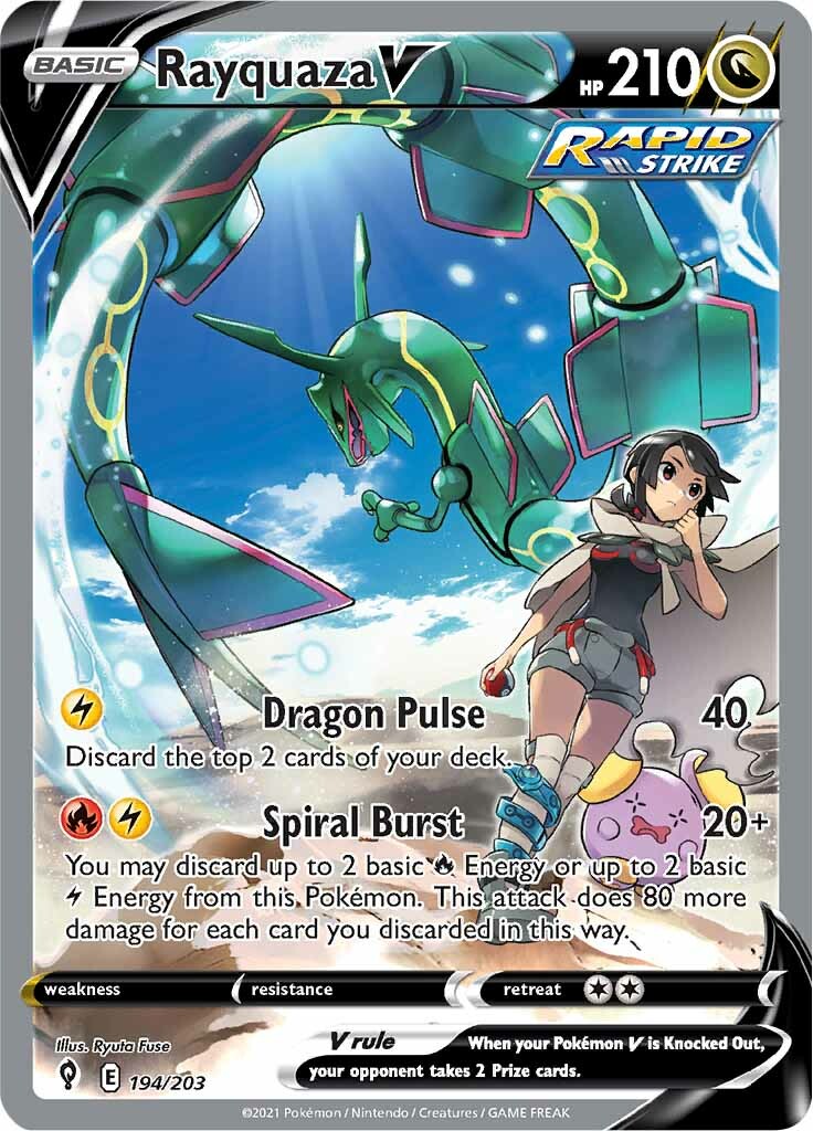 Rayquaza V - 194/203 - Alternate Art Ultra Rare