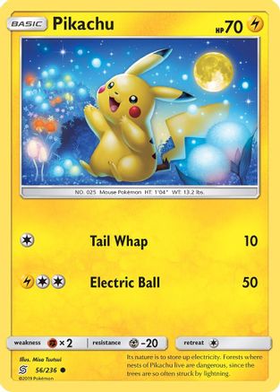 Pikachu (56) 056/236 - Reverse Holofoil SM Unified Minds - Common