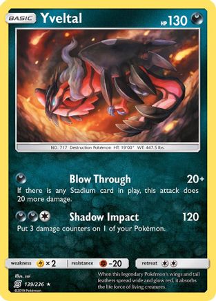 Yveltal 139/236 - Holofoil SM Unified Minds - Holo Rare