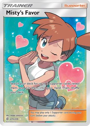 Misty's Favor (Full Art) 235 - Holofoil SM Unified Minds - Ultra Rare