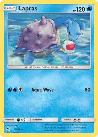 Lapras 017/68 - Reverse Holofoil Hidden Fates - Rare
