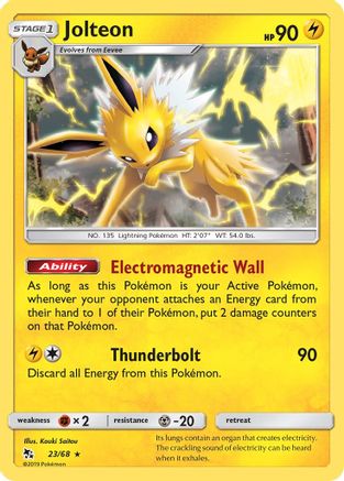 Jolteon 023/68 - Reverse Holofoil Hidden Fates - Rare