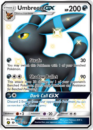 Umbreon GX SV69/SV94 - Holofoil Hidden Fates Shiny Vault - Shiny Holo Rare