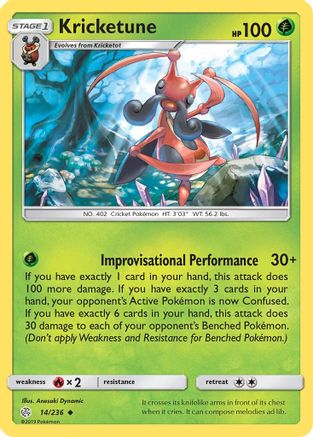 Kricketune 014/236 - Reverse Holofoil SM Cosmic Eclipse - Uncommon