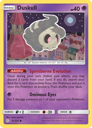 Duskull 083/236 SM Cosmic Eclipse - Common