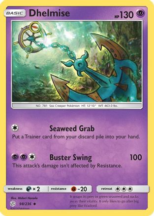 Dhelmise 098/236 - Reverse Holofoil SM Cosmic Eclipse - Uncommon