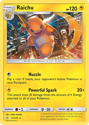 Raichu 067/236 SM Cosmic Eclipse - Rare