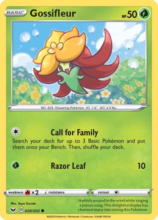 Gossifleur 020/202 - Reverse Holofoil SWSH01 Sword & Shield Base Set - Common
