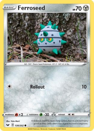 Ferroseed 130/202 - Reverse Holofoil SWSH01 Sword & Shield Base Set - Common