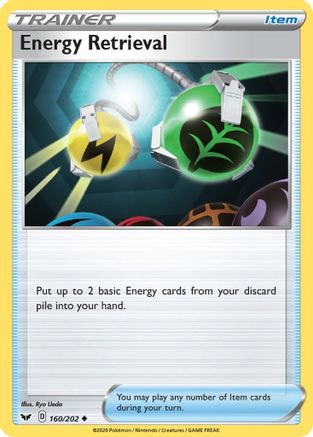 Energy Retrieval 160/202 SWSH01 Sword & Shield Base Set - Uncommon