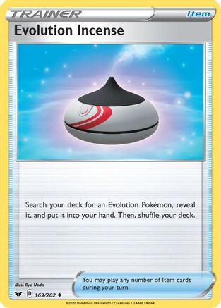 Evolution Incense 163/202 - Reverse Holofoil SWSH01 Sword & Shield Base Set - Uncommon
