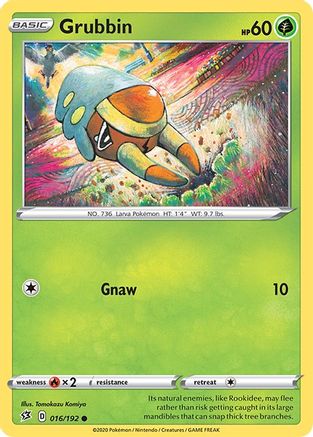 Grubbin 016/192 - Reverse Holofoil SWSH02 Rebel Clash - Common