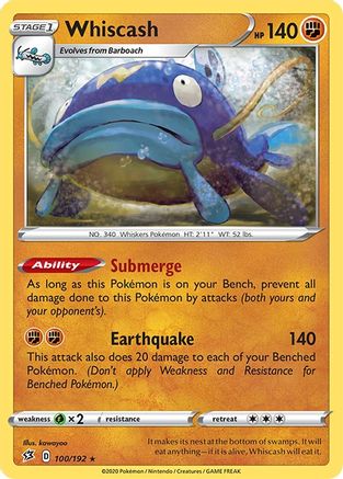 Whiscash 100/192 SWSH02 Rebel Clash - Rare
