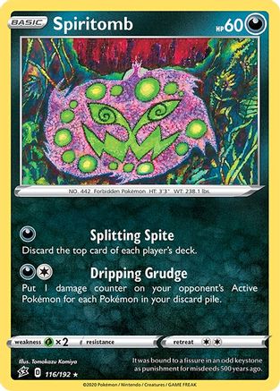 Spiritomb 116/192 - Reverse Holofoil SWSH02 Rebel Clash - Rare
