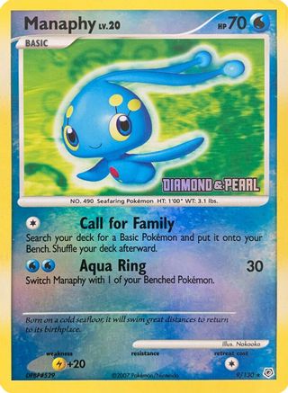 Manaphy 009/130 - Reverse Holofoil Burger King Promos - Promo