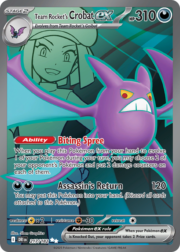Team Rocket's Crobat ex - 217/182 - Ultra Rare