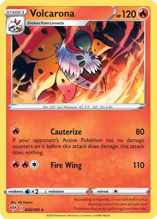 Volcarona 030/189 SWSH03 Darkness Ablaze - Rare