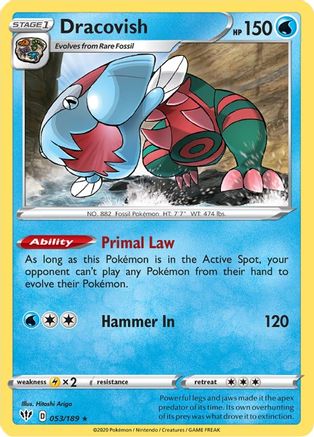 Dracovish 053/189 - Holofoil SWSH03 Darkness Ablaze - Holo Rare