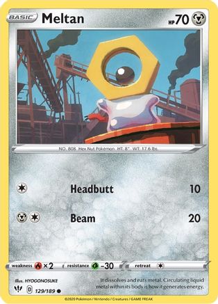 Meltan 129/189 - Reverse Holofoil SWSH03 Darkness Ablaze - Common