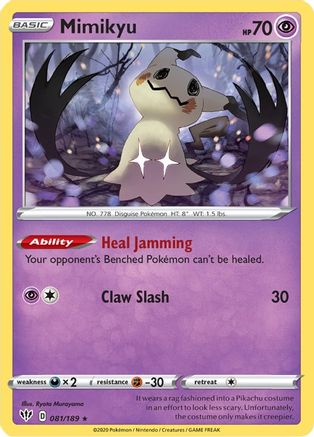 Mimikyu 081/189 SWSH03 Darkness Ablaze - Rare