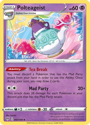 Polteageist 083/189 SWSH03 Darkness Ablaze - Uncommon