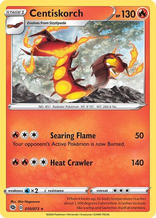 Centiskorch 010/73 - Reverse Holofoil Champions Path - Holo Rare