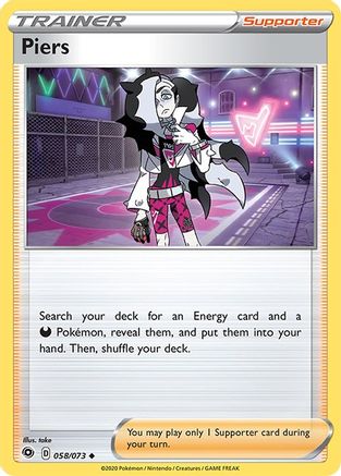 Piers 058/73 - Reverse Holofoil Champions Path - Uncommon