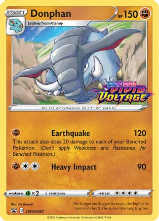 Donphan - SWSH067 (Prerelease) SWSH067/307 - SWSH Sword & Shield Promo Cards Holofoil