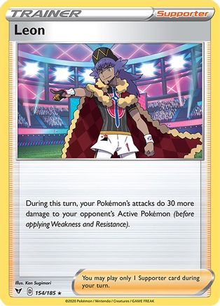Leon 154/185 - Reverse Holofoil SWSH04 Vivid Voltage - Holo Rare