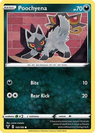 Poochyena 103/185 - Reverse Holofoil SWSH04 Vivid Voltage - Common