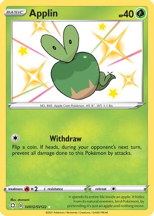 Applin SV012/SV122 - Holofoil Shining Fates Shiny Vault - Shiny Holo Rare