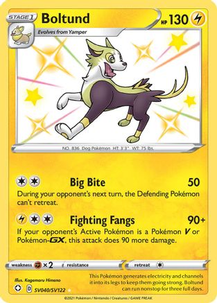 Boltund SV040/SV122 - Holofoil Shining Fates Shiny Vault - Shiny Holo Rare