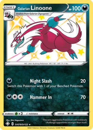 Galarian Linoone SV079/SV122 - Holofoil Shining Fates Shiny Vault - Shiny Holo Rare