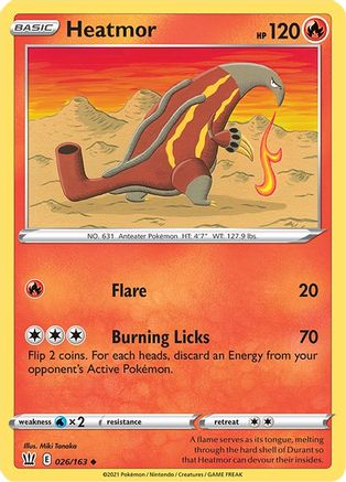 Heatmor 026/163 - Reverse Holofoil SWSH05 Battle Styles - Uncommon