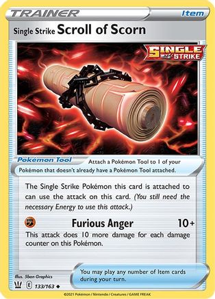 Single Strike Scroll of Scorn 133/163 - Reverse Holofoil SWSH05 Battle Styles - Uncommon