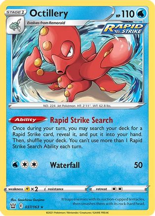 Octillery 037/163 - Reverse Holofoil SWSH05 Battle Styles - Holo Rare
