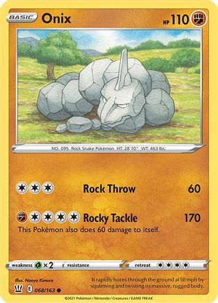 Onix 068/163 - Reverse Holofoil SWSH05 Battle Styles - Common
