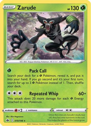 Zarude 019/198 - Holofoil SWSH06 Chilling Reign - Holo Rare