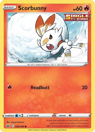 Scorbunny 026/198 SWSH06 Chilling Reign - Common