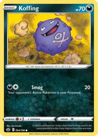 Koffing 094/198 - Reverse Holofoil SWSH06 Chilling Reign - Common