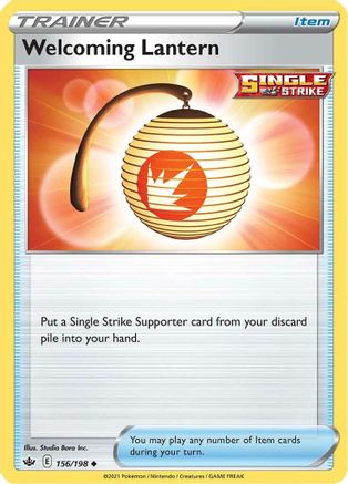 Welcoming Lantern 156/198 - Reverse Holofoil SWSH06 Chilling Reign - Uncommon