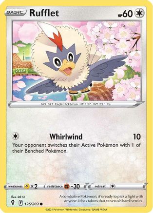 Rufflet 136/203 SWSH07 Evolving Skies - Common