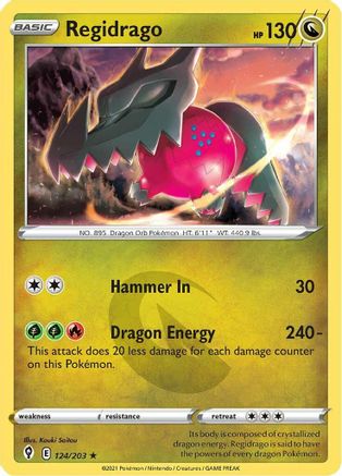 Regidrago 124/203 - Holofoil SWSH07 Evolving Skies - Holo Rare