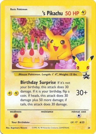 ______'s Pikachu 024/53 - Holofoil Celebrations Classic Collection - Classic Collection