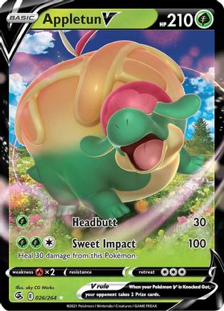 Appletun V 026/264 - Holofoil SWSH08 Fusion Strike - Ultra Rare