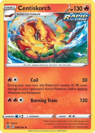 Centiskorch (48) 048/264 SWSH08 Fusion Strike - Rare