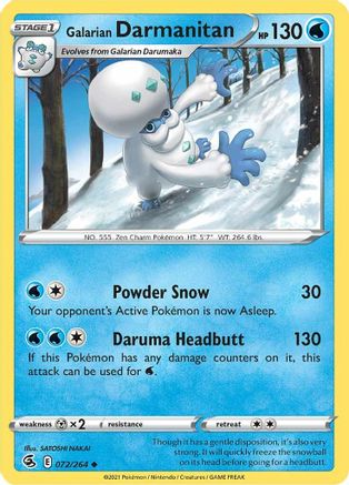 Galarian Darmanitan 072/264 SWSH08 Fusion Strike - Uncommon