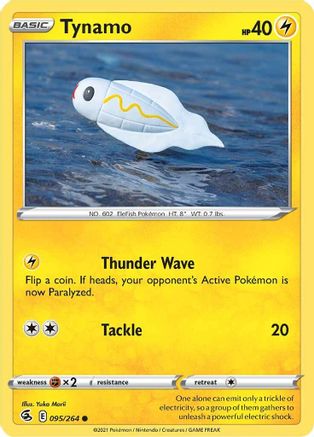 Tynamo 095/264 - Reverse Holofoil SWSH08 Fusion Strike - Common
