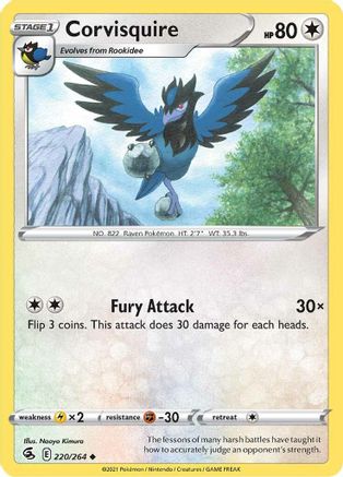 Corvisquire 220/264 SWSH08 Fusion Strike - Uncommon