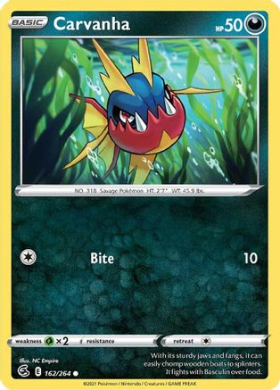 Carvanha 162/264 SWSH08 Fusion Strike - Common
